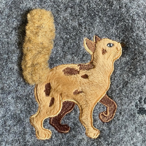 Lisa International Vintage Cat Lovers Boiled Wool 3-D Fluffy Tail Appliqué Vest - Picture 6 of 12